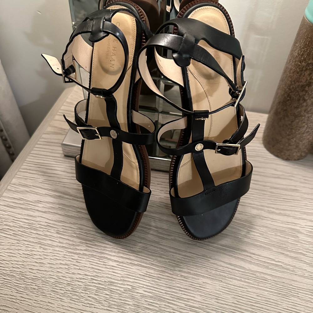 Cole Haan Black Strappy Sandals
